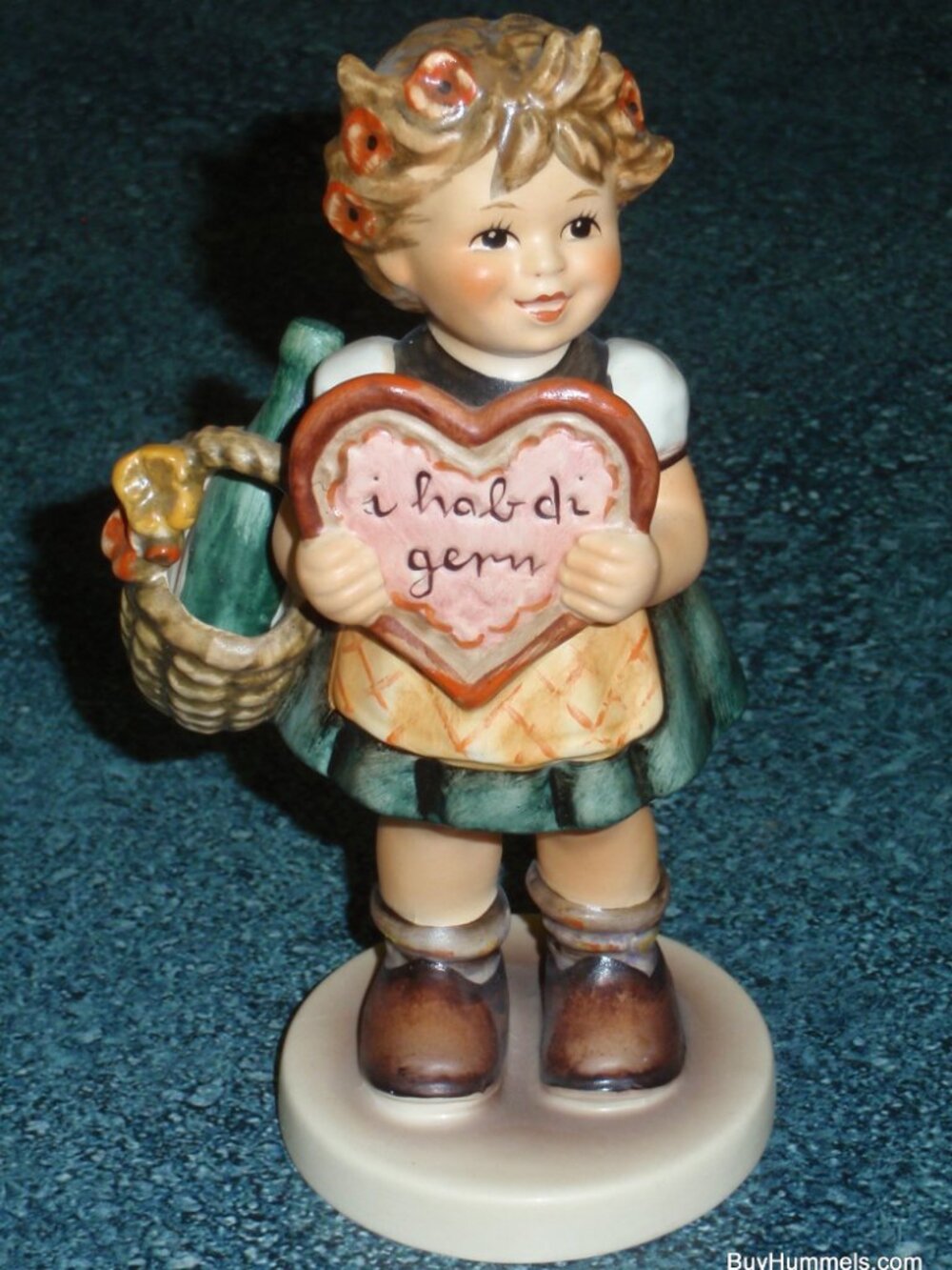 "Valentine Gift" Goebel Hummel Figurine #387 Girl With Wine And Heart - GIFT!